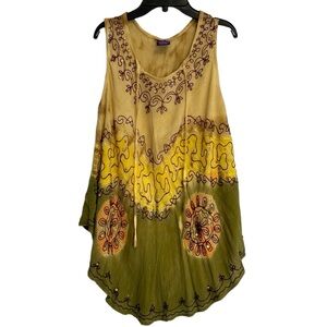 Women Embellished Sleeveless Scoop Neck Shift Dress Free Size